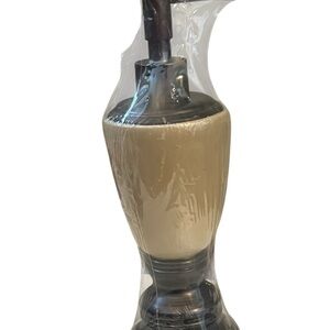 Cream and Brown bathroom soap dispenser